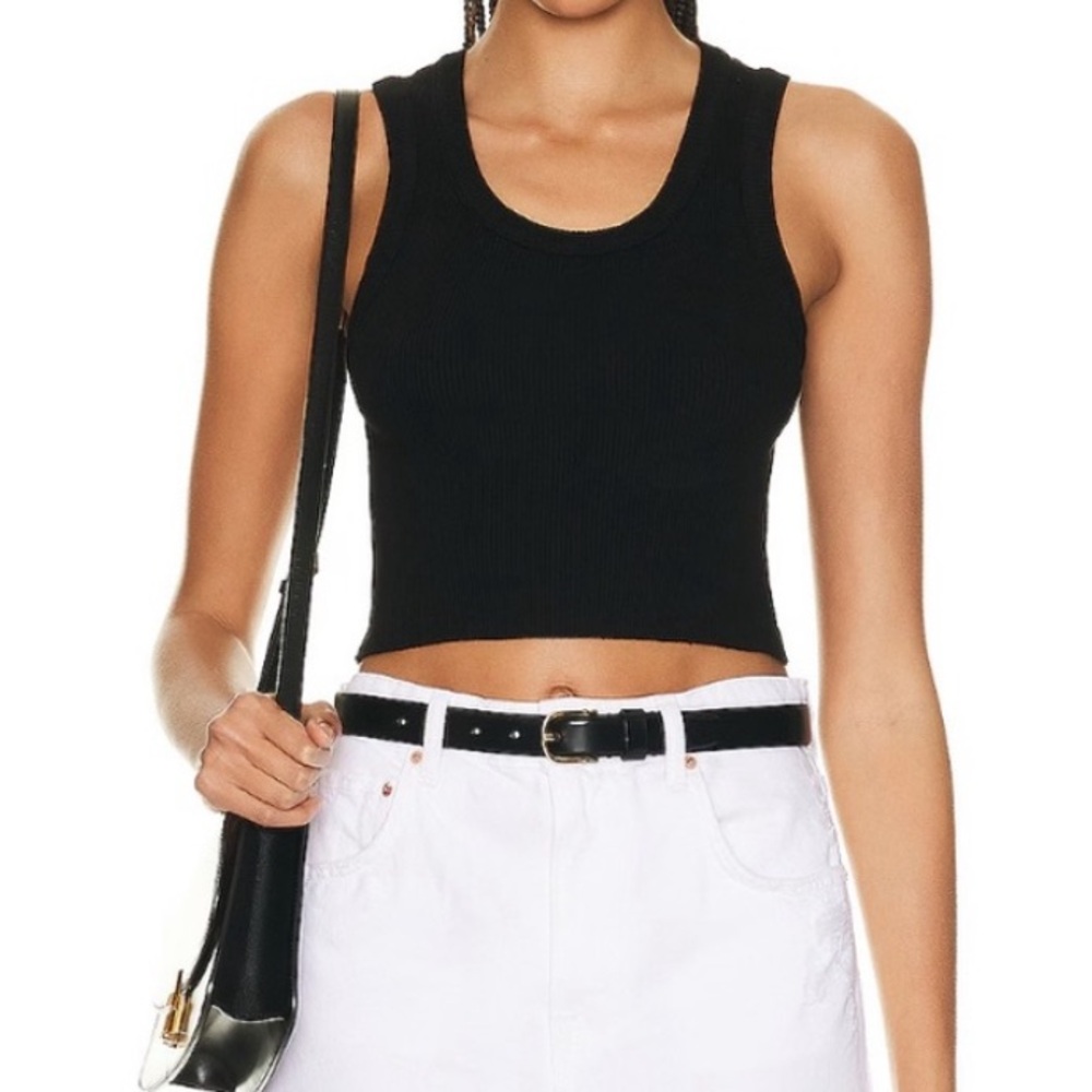 AGOLDE Black Cropped PoppyTank Size L
